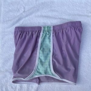 Krass & Co. Purple and Mint Printed Athletic Short
